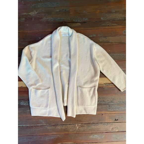 MASAI Copenhagen Cream Boucle Open Front Cardigan Sweater Women’s Medium - Picture 10 of 13